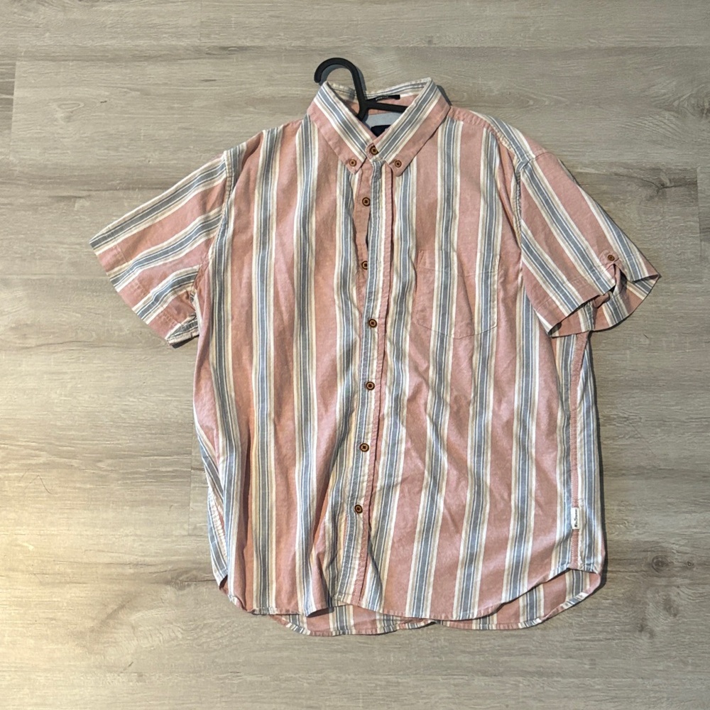 Ben Sherman Men's Button-Down Shirt - Pink, White, Gray Stripes